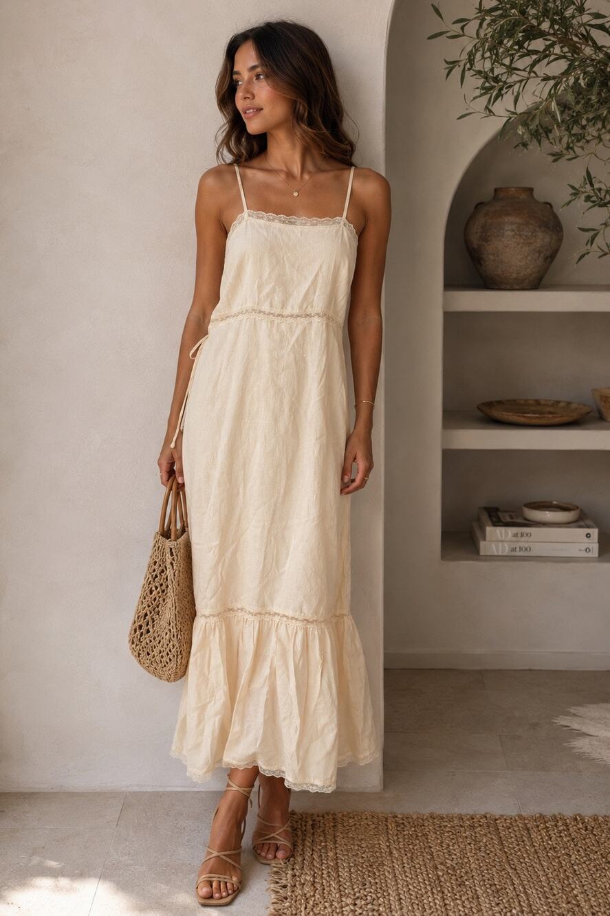 Gold Hawk | Lace Trim Dress